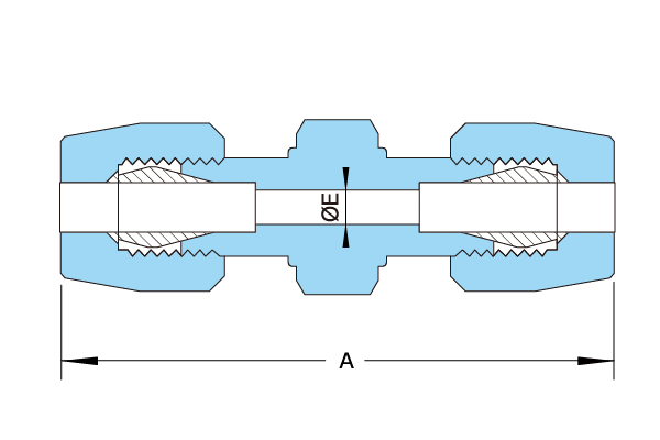 PTFE E-TYPE UNION 活套接頭結構圖